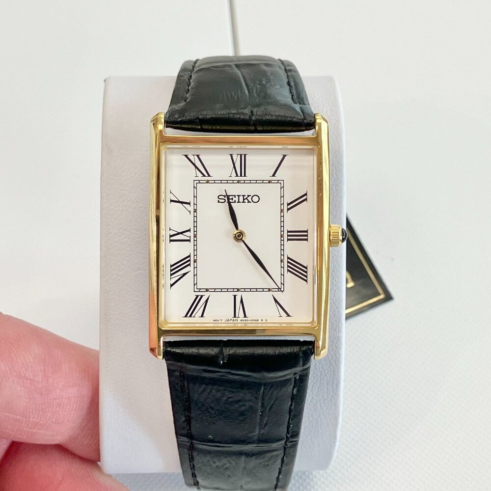Seiko Essential Stainless Steel Gold Tone Watch With Roman Numerals